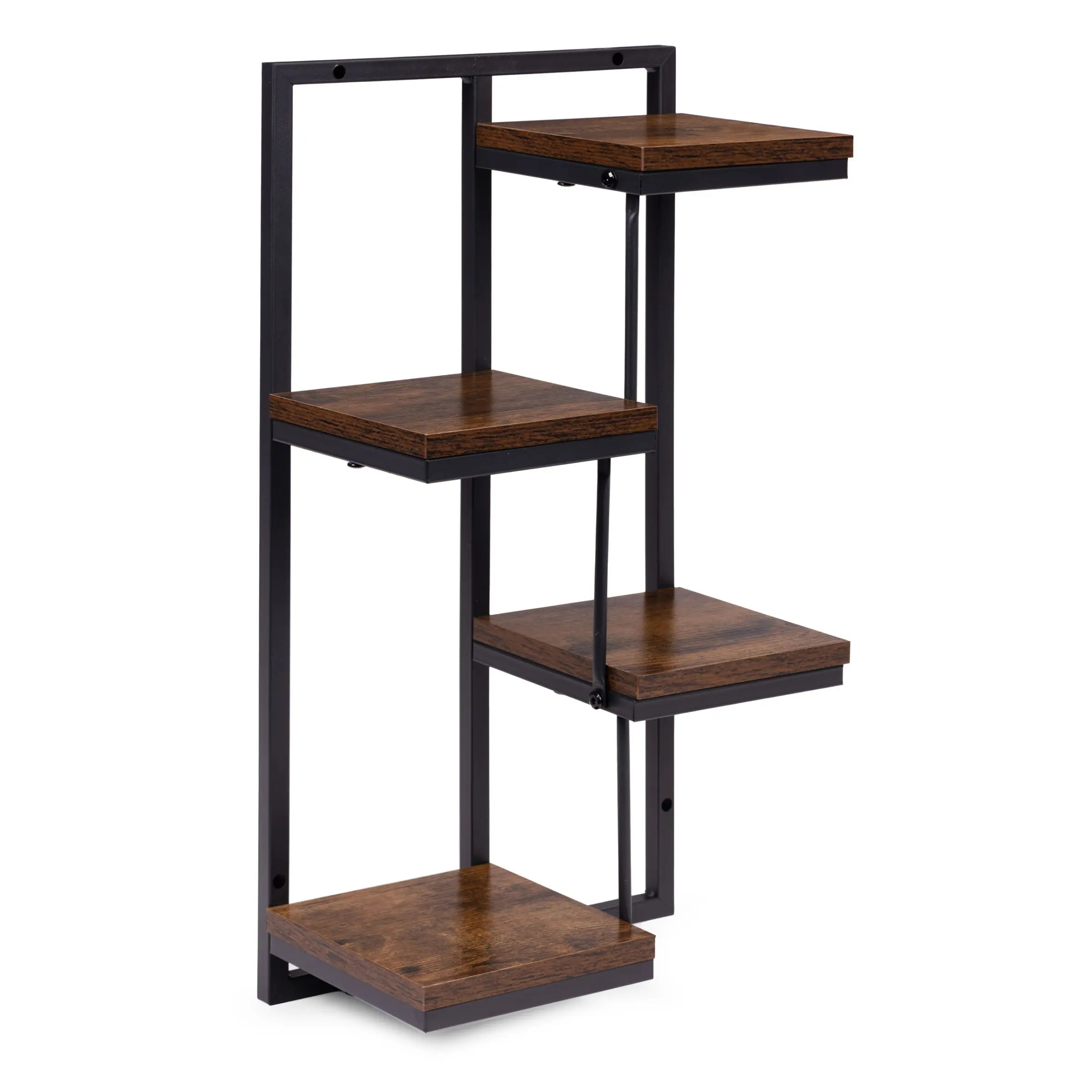 MODERNHOME Nástěnný stojan na květiny MELODY 63x33 cm hnědý/černý