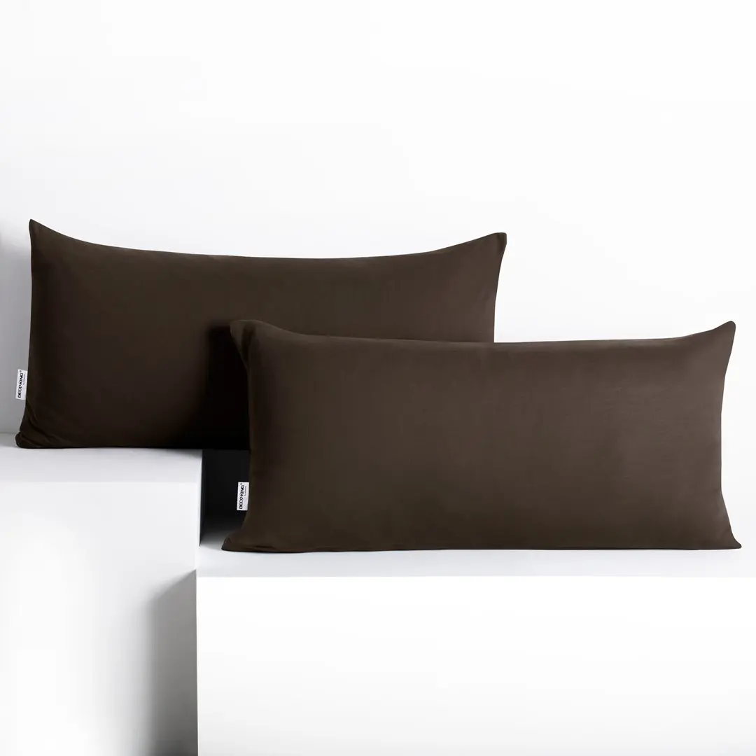 Restilo Povlaky na polštáře DecoKing Amber II tmavě hnědé, velikost 40x80*2