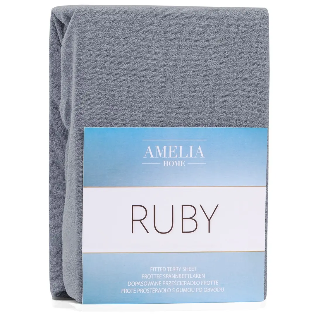 Restilo Froté prostěradlo s gumou AmeliaHome Ruby tmavě šedé, velikost 80-90x200+30