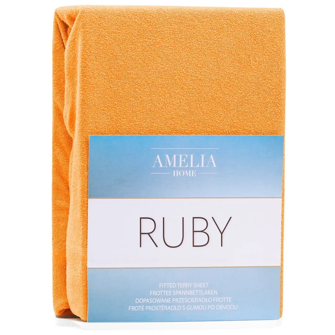 Restilo Froté prostěradlo s gumou AmeliaHome Ruby oranžové, velikost 120-140x200+30