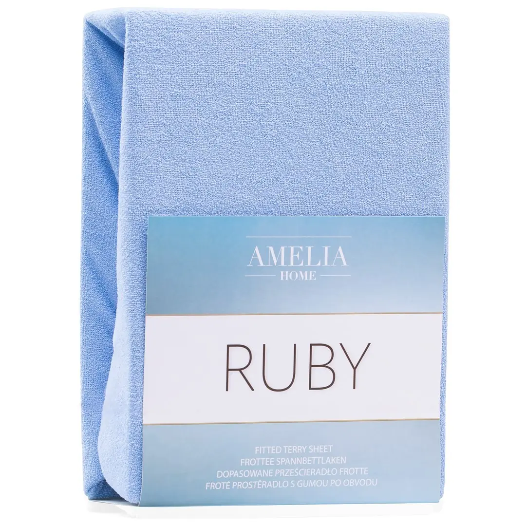 Restilo Froté prostěradlo s gumou AmeliaHome Ruby světlé modré, velikost 160-180x200+30