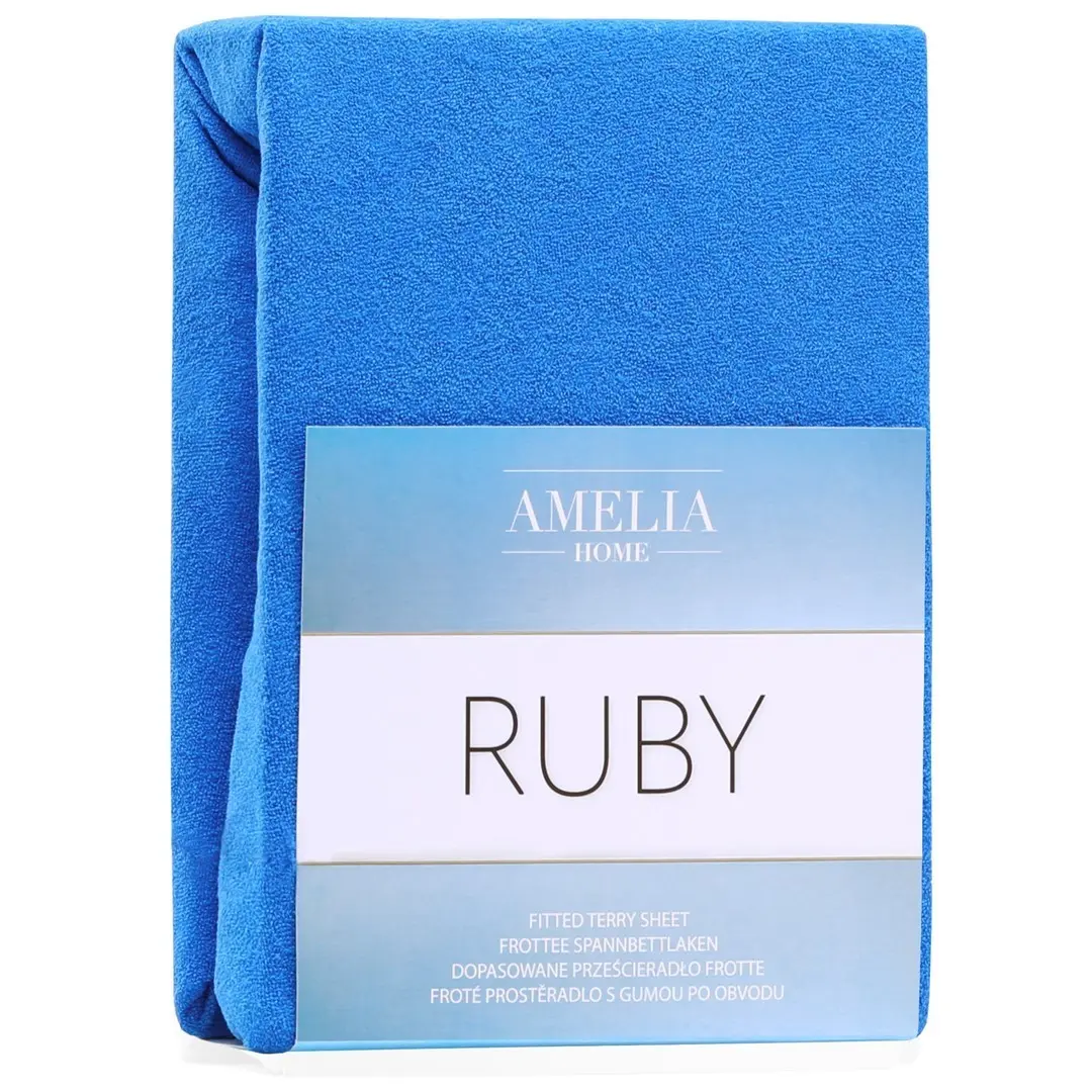 Restilo Froté prostěradlo s gumou AmeliaHome Ruby modré, velikost 120-140x200+30
