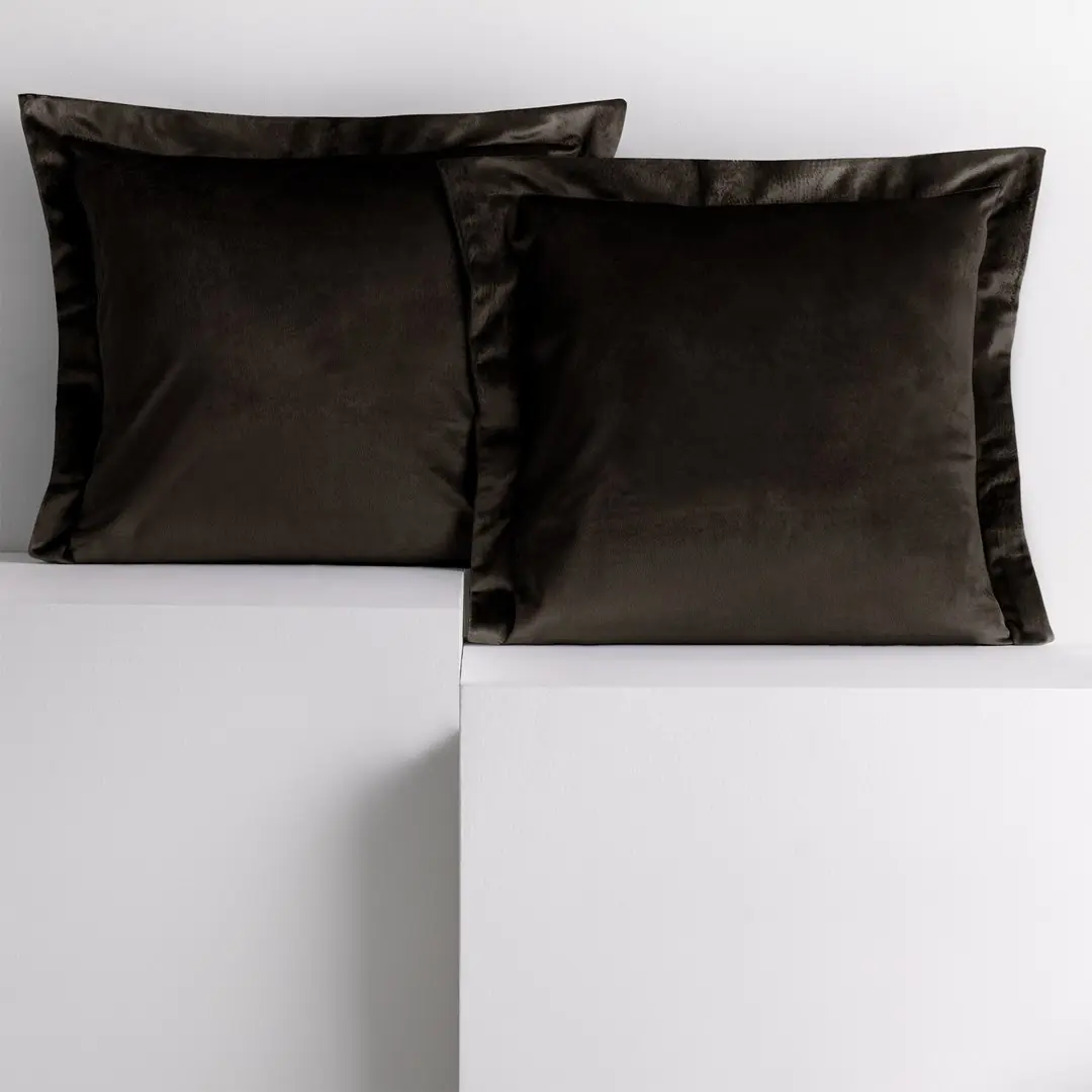 Restilo Povlaky na polštáře AmeliaHome Velvet Side tmavě hnědé, velikost 45x45