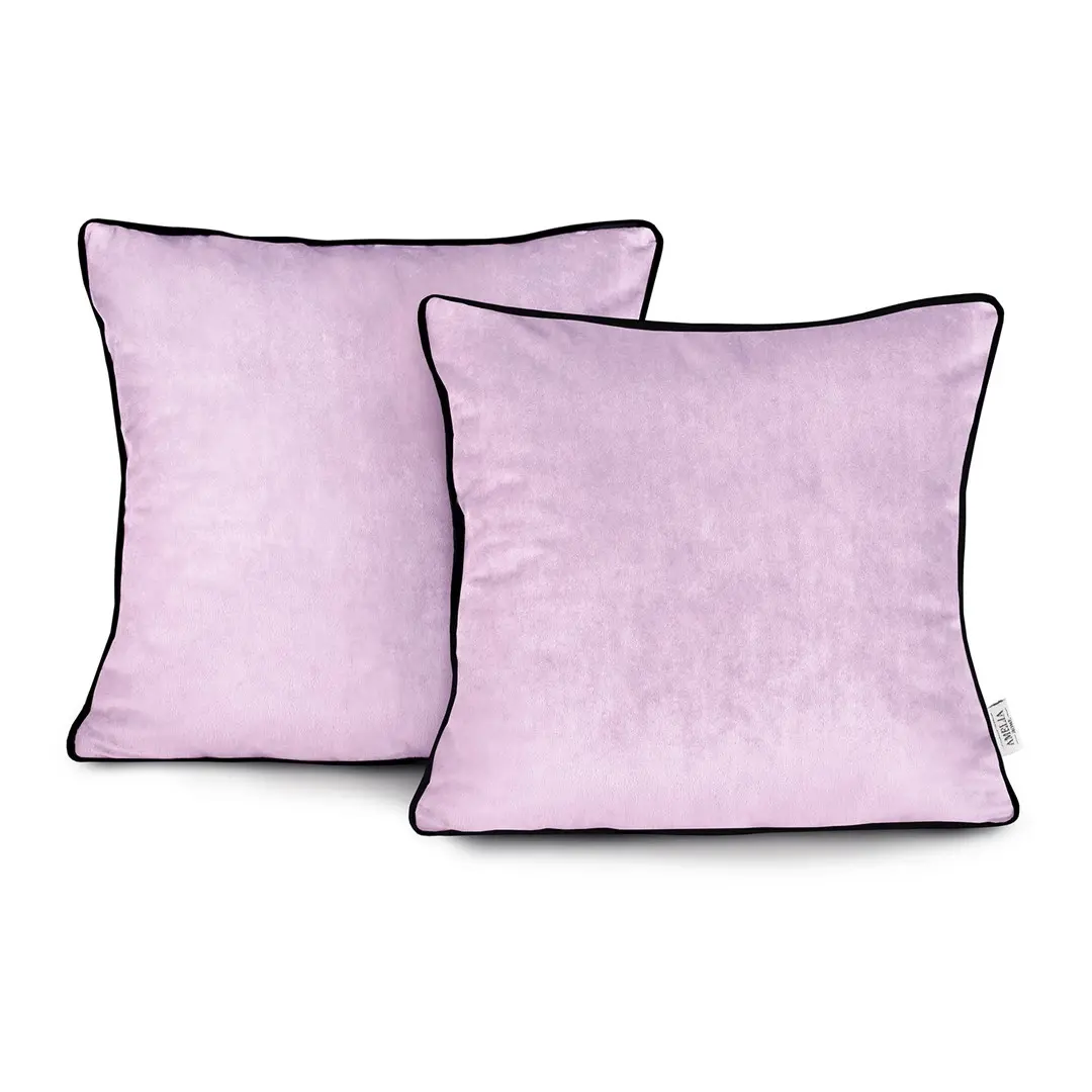 Restilo Povlaky na polštáře AmeliaHome Velvet Piping růžové, velikost 45x45