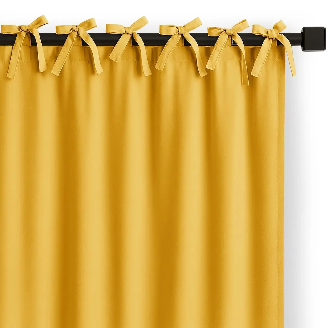 Restilo Závěs Carli s designovými poutky 140x250 cm hořčicový, velikost 140x250