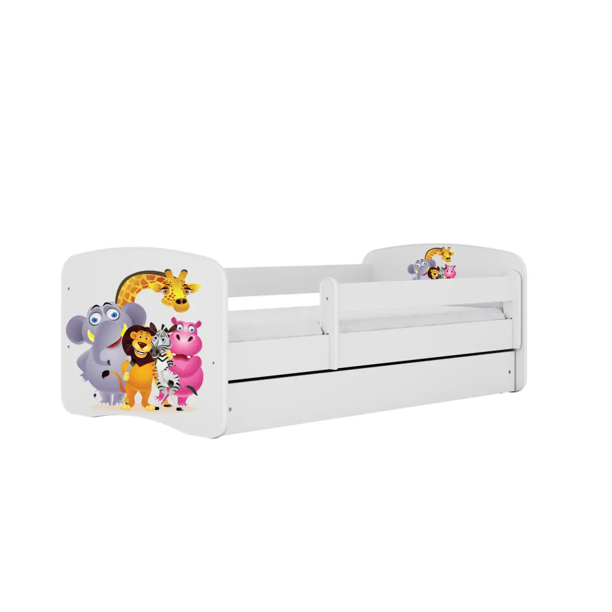 Kocot kids Dětská postel Babydreams ZOO bílá, varianta 80x180, bez šuplíků, bez matrace