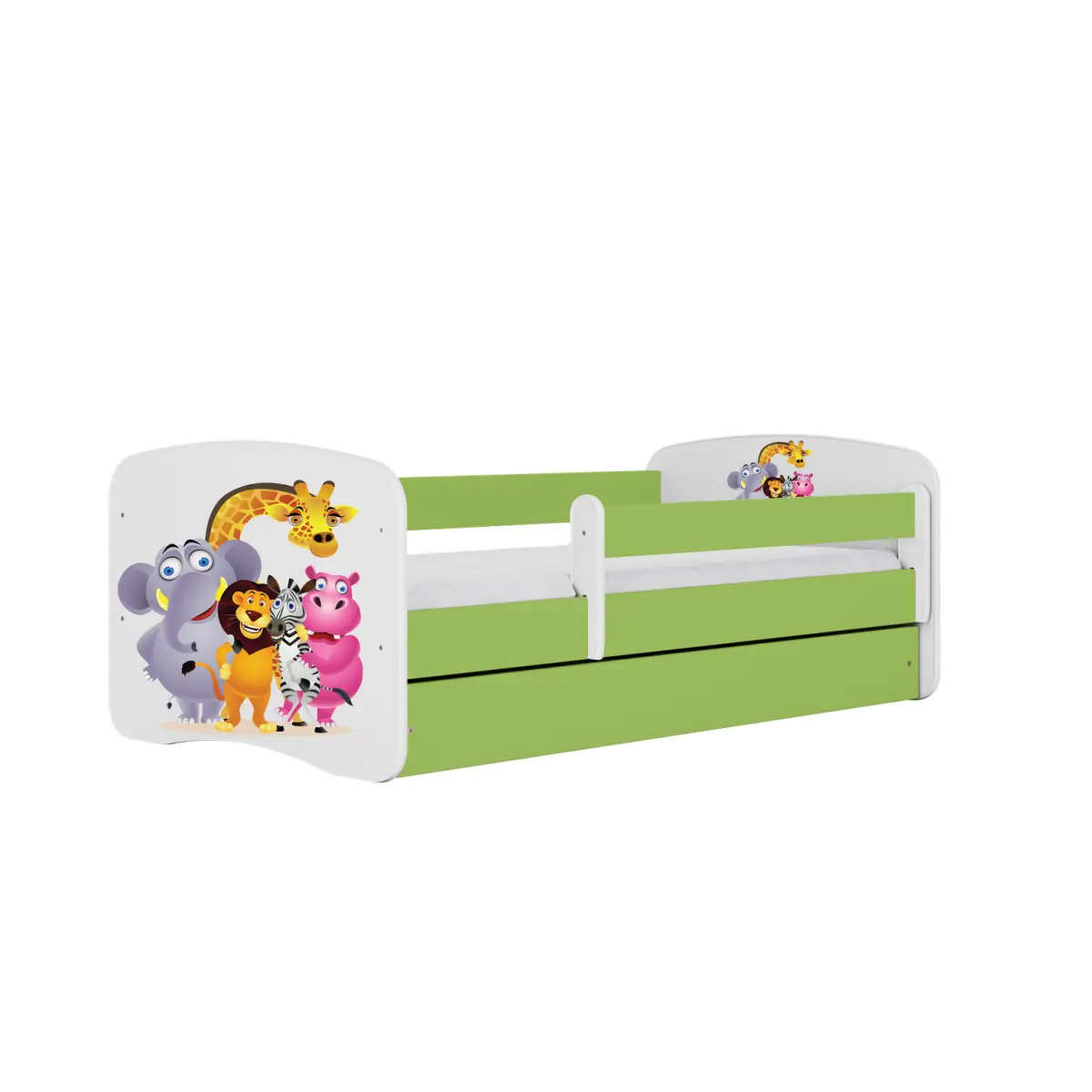Kocot kids Dětská postel Babydreams ZOO zelená, varianta 80x160, bez šuplíků, bez matrace