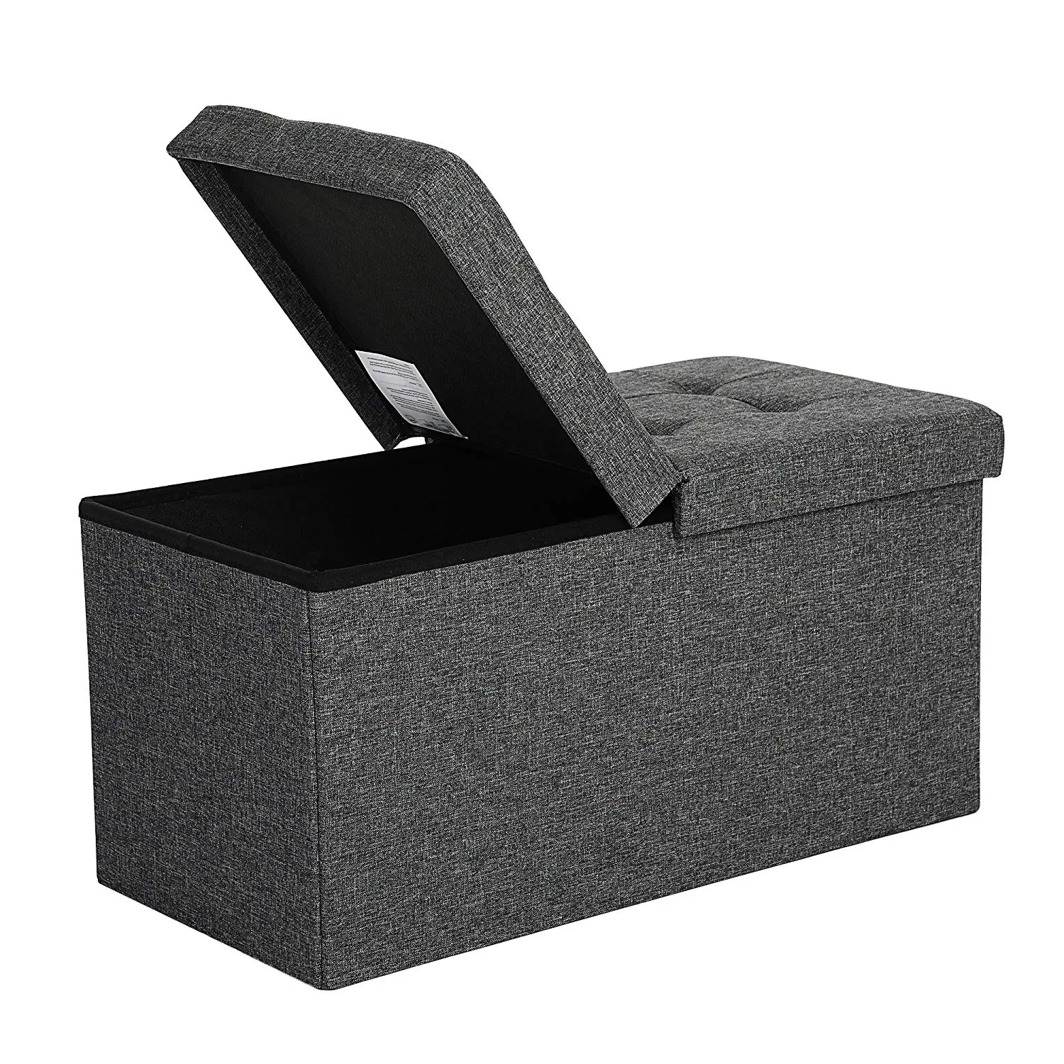 SONGMICS Úložný sedací box čalouněný skládací 76 cm šedý