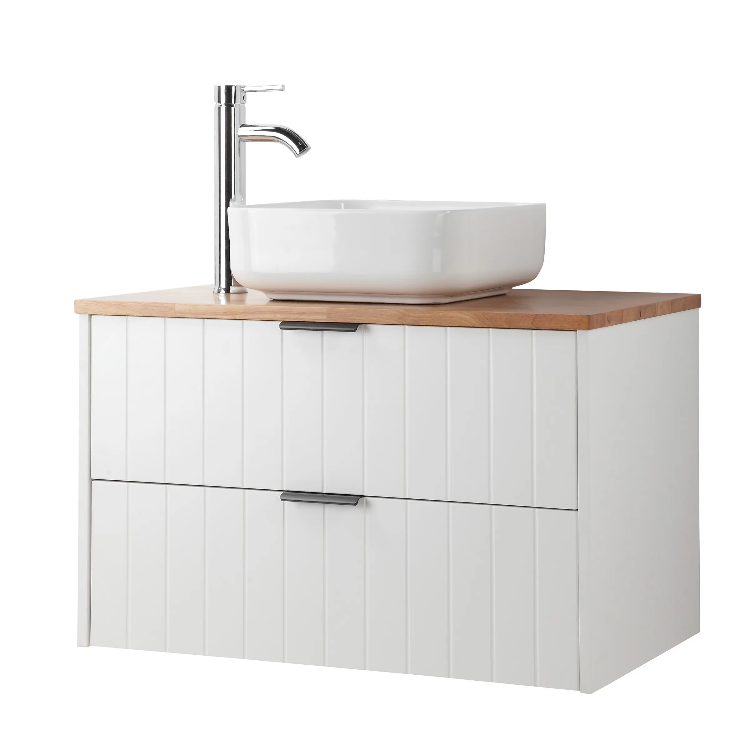 Závěsná skříňka pod umyvadlo Houseland Velora s deskou 80 cm bílá/dub