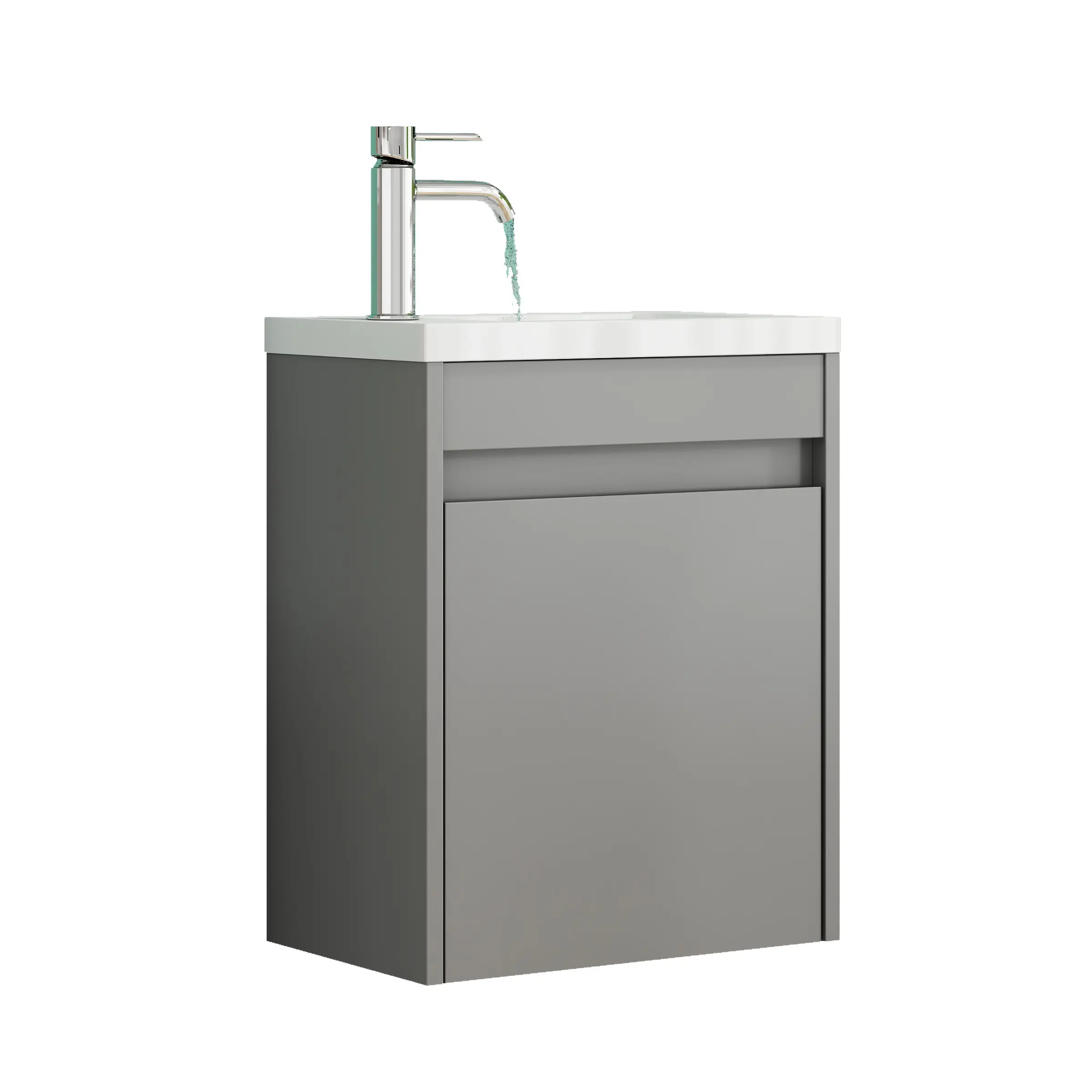 Závěsná skříňka s umyvadlem Houseland Zendi 40 cm šedá