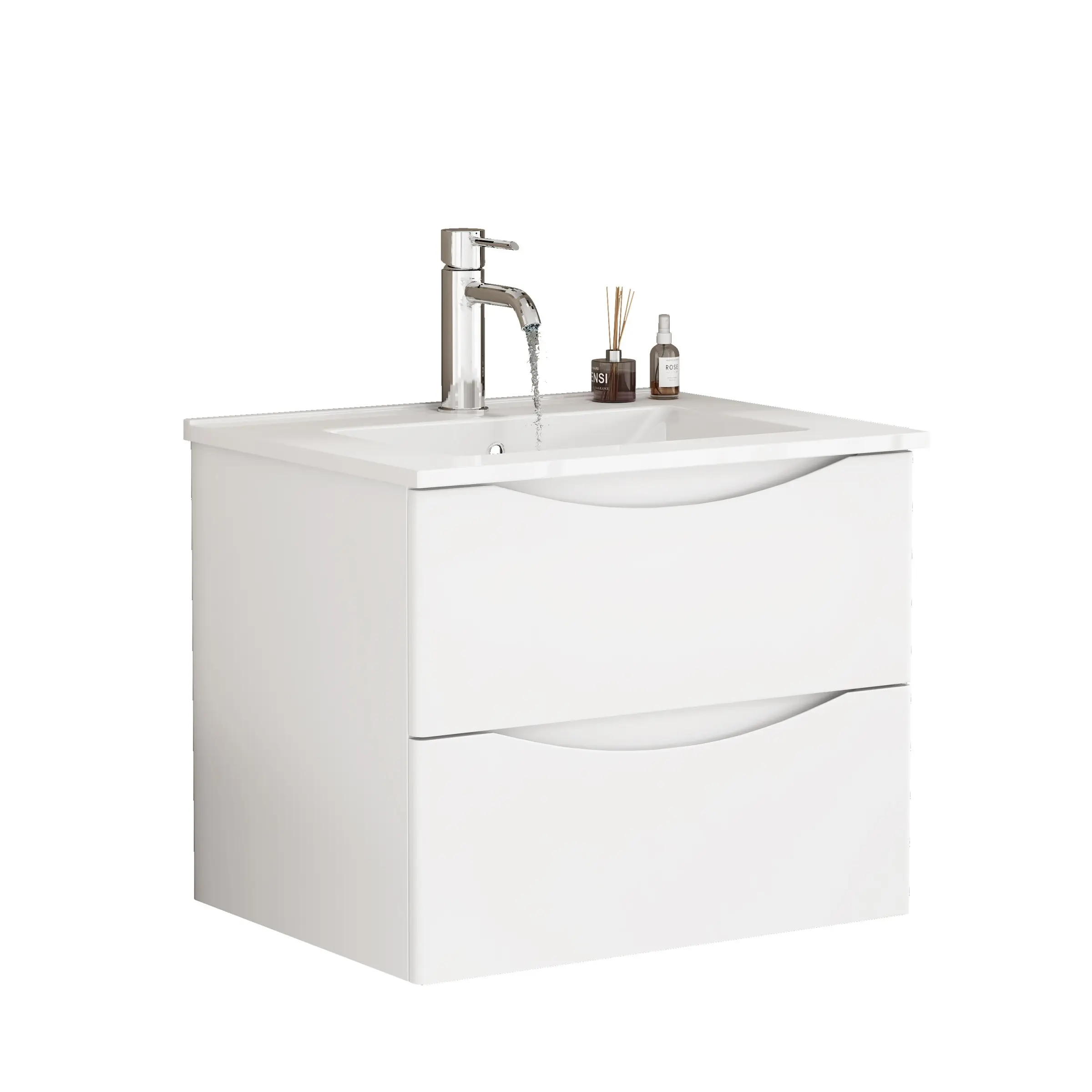 Závěsná skříňka pod umyvadlo Houseland Bravio 60 cm bílá