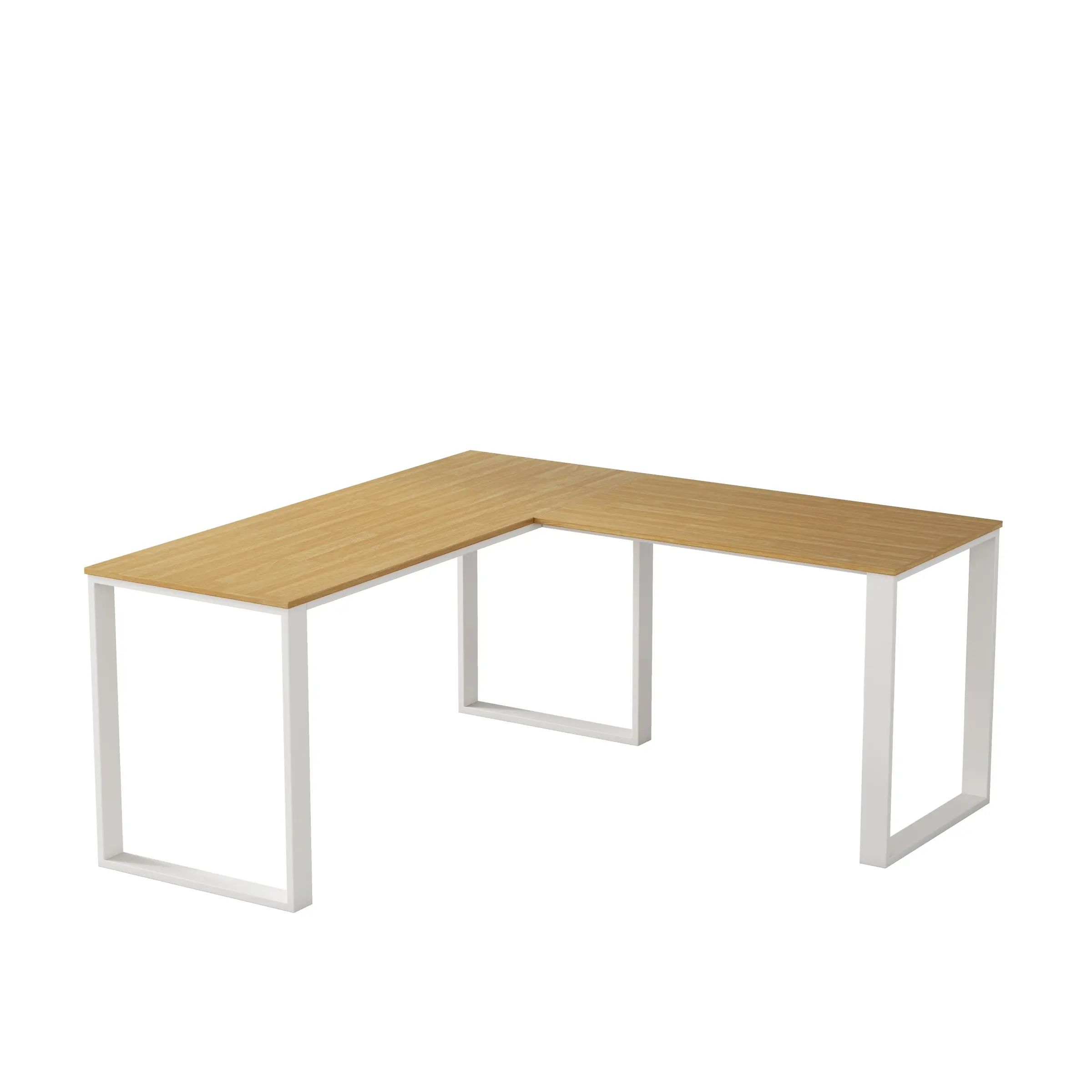 Rohový kancelářský stůl Houseland Nuvia Home 03 160 cm dub/bílý
