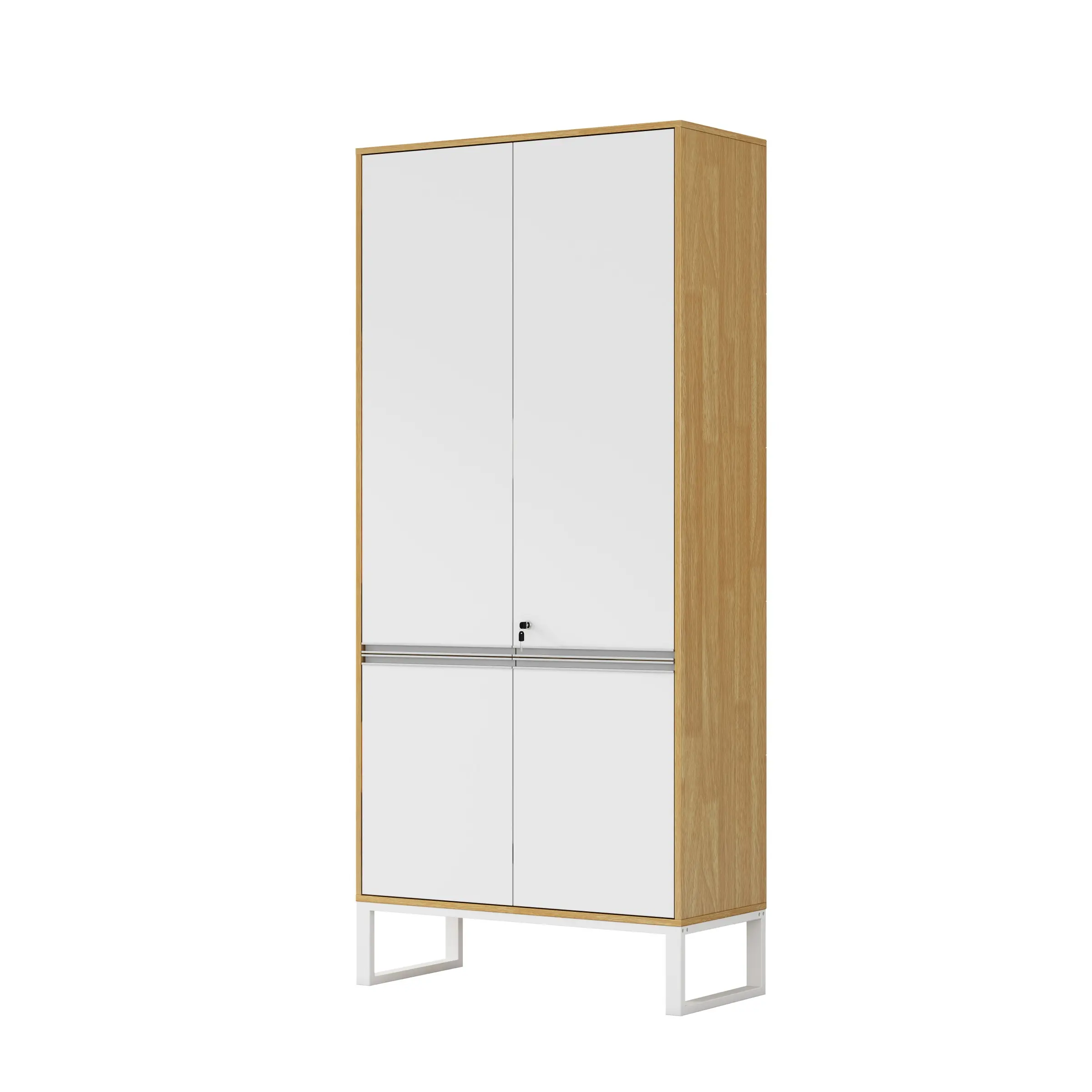 Vysoká kancelářská skříň Houseland Nuvia Loft 90 cm dub/bílá