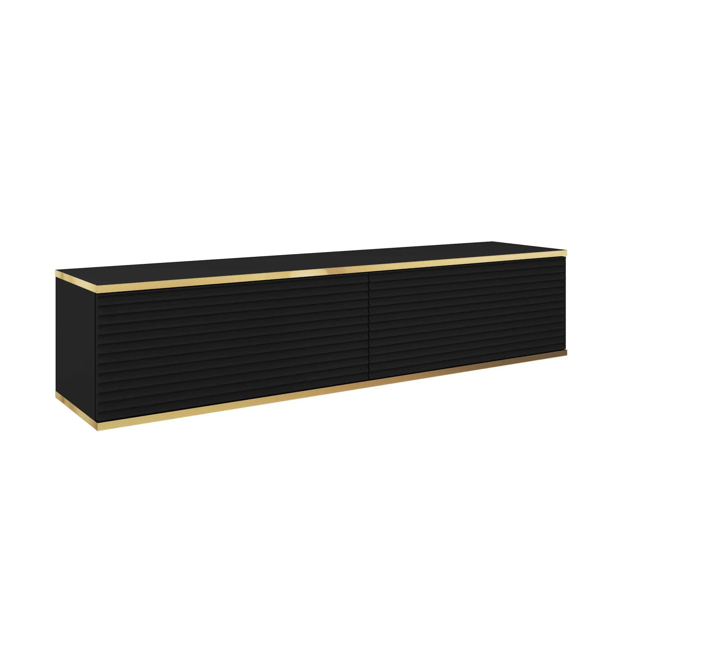 Piaski Závěsný televizní stolek Oro MDF 135 cm černý/zlatý