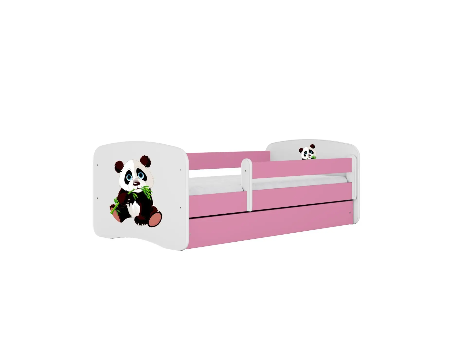 Kocot kids Dětská postel Babydreams panda růžová II, varianta 70x140, se šuplíky, s matrací