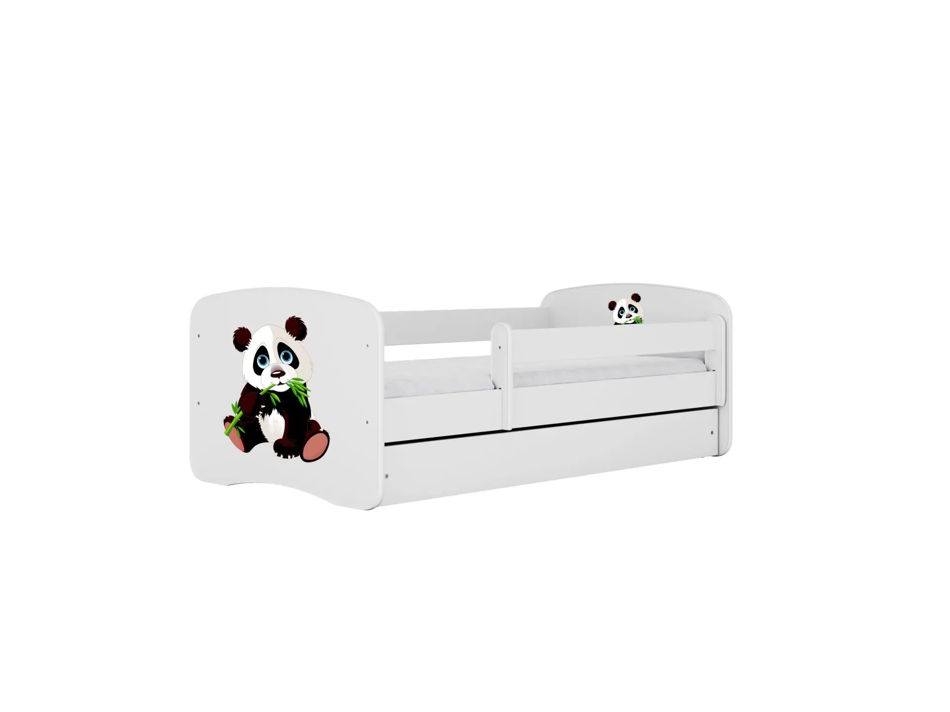 Kocot kids Dětská postel Babydreams panda bílá II, varianta 80x180, se šuplíky, s matrací