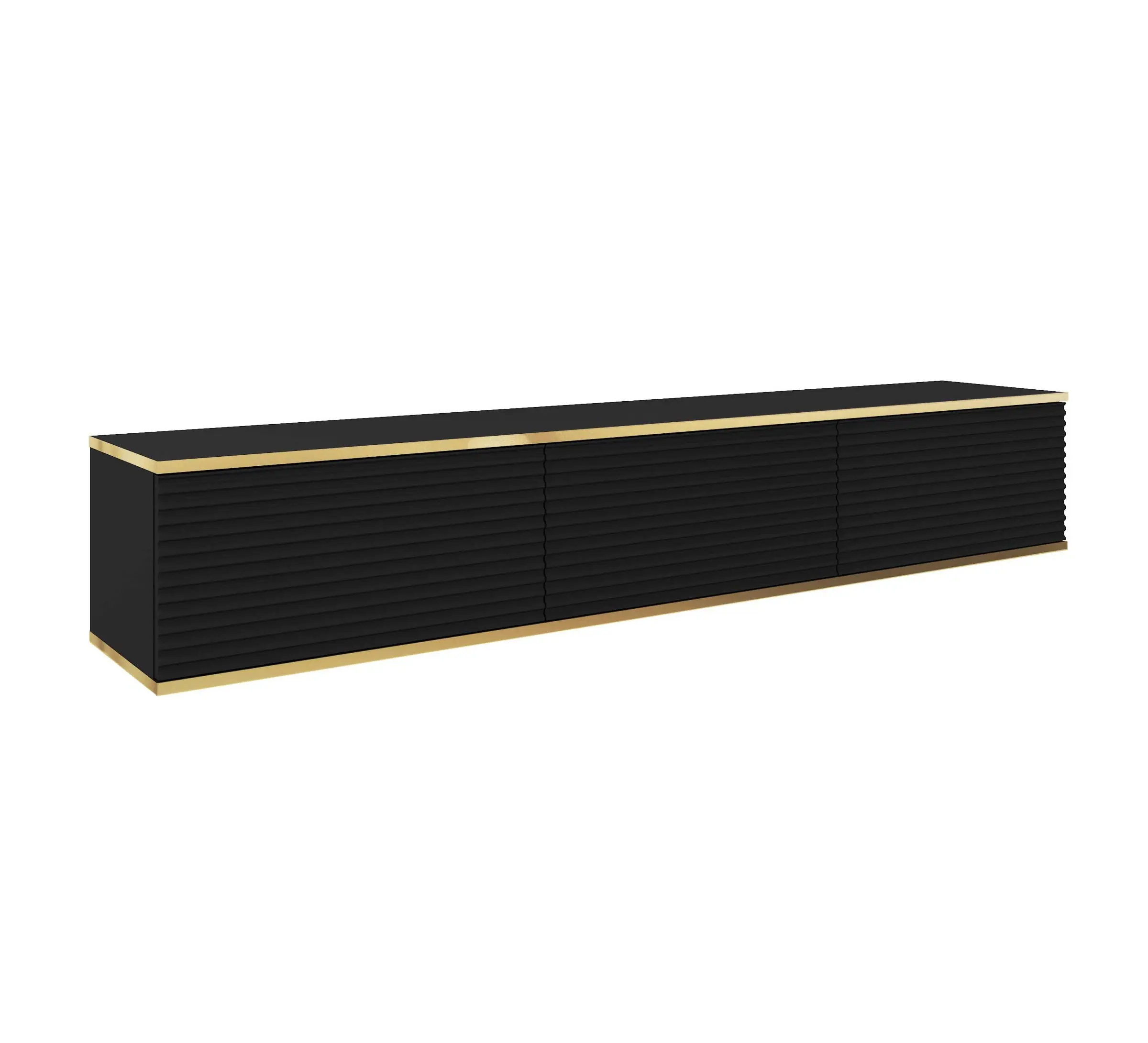 Piaski Závěsný televizní stolek Oro MDF 175 cm černý/zlatý