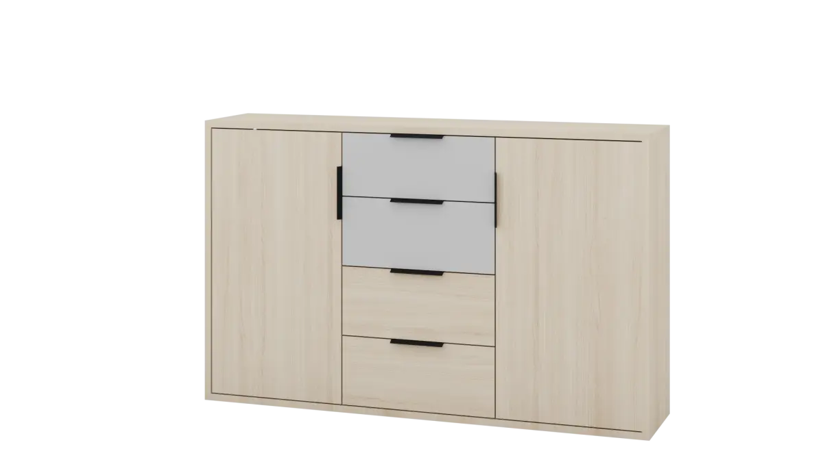 Szynaka Komoda Ryga 05 145 cm dub Riva/šedá