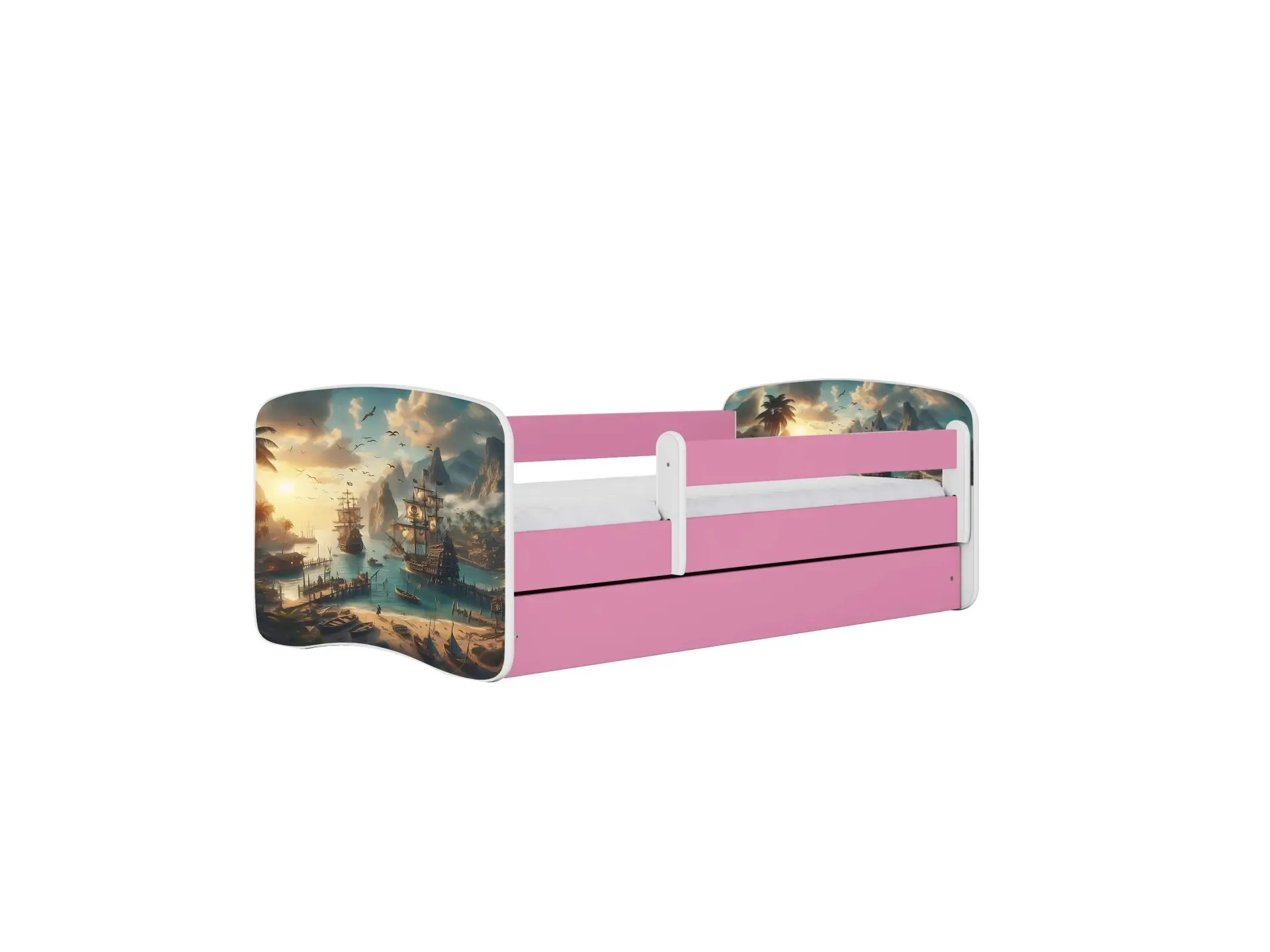 Kocot kids Dětská postel Babydreams loď růžová, varianta 80x180, se šuplíky, s matrací