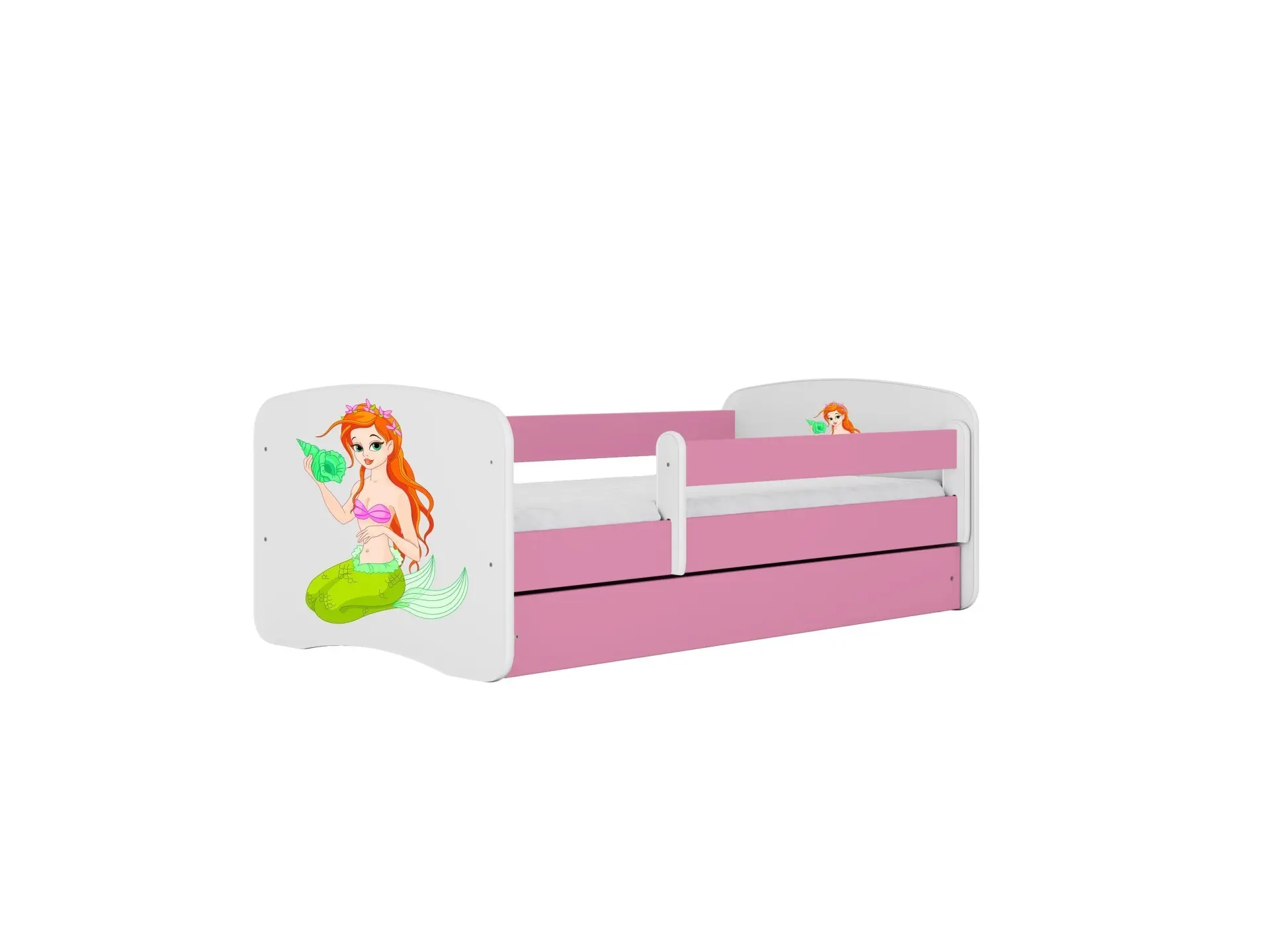 Kocot kids Dětská postel Babydreams mořská panna růžová, varianta 80x180, se šuplíky, s matrací