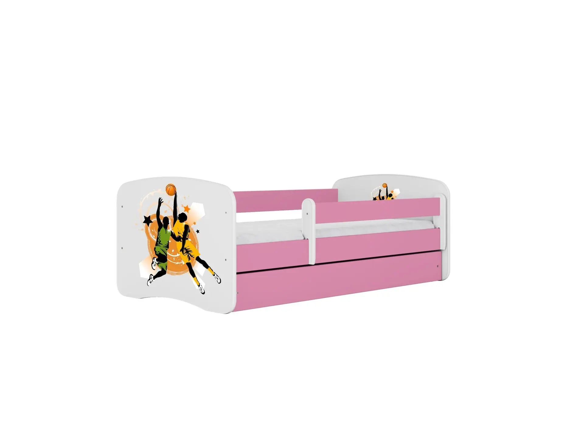 Kocot kids Dětská postel Babydreams basketball růžová, varianta 80x180, se šuplíky, s matrací