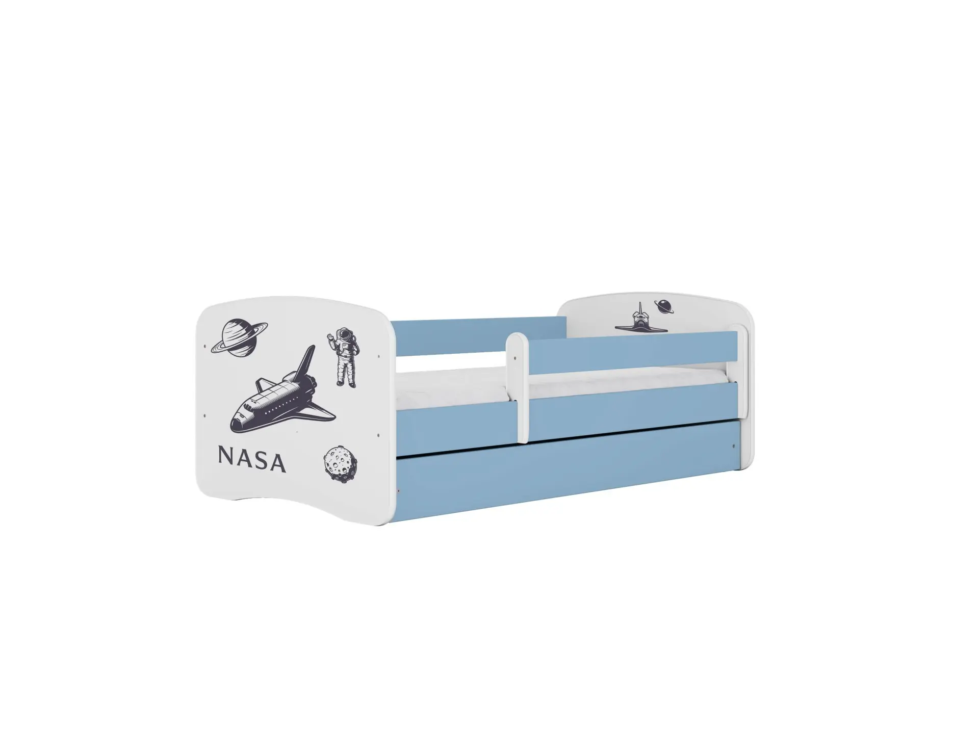 Kocot kids Dětská postel Babydreams Nasa modrá, varianta 80x160, se šuplíky, s matrací