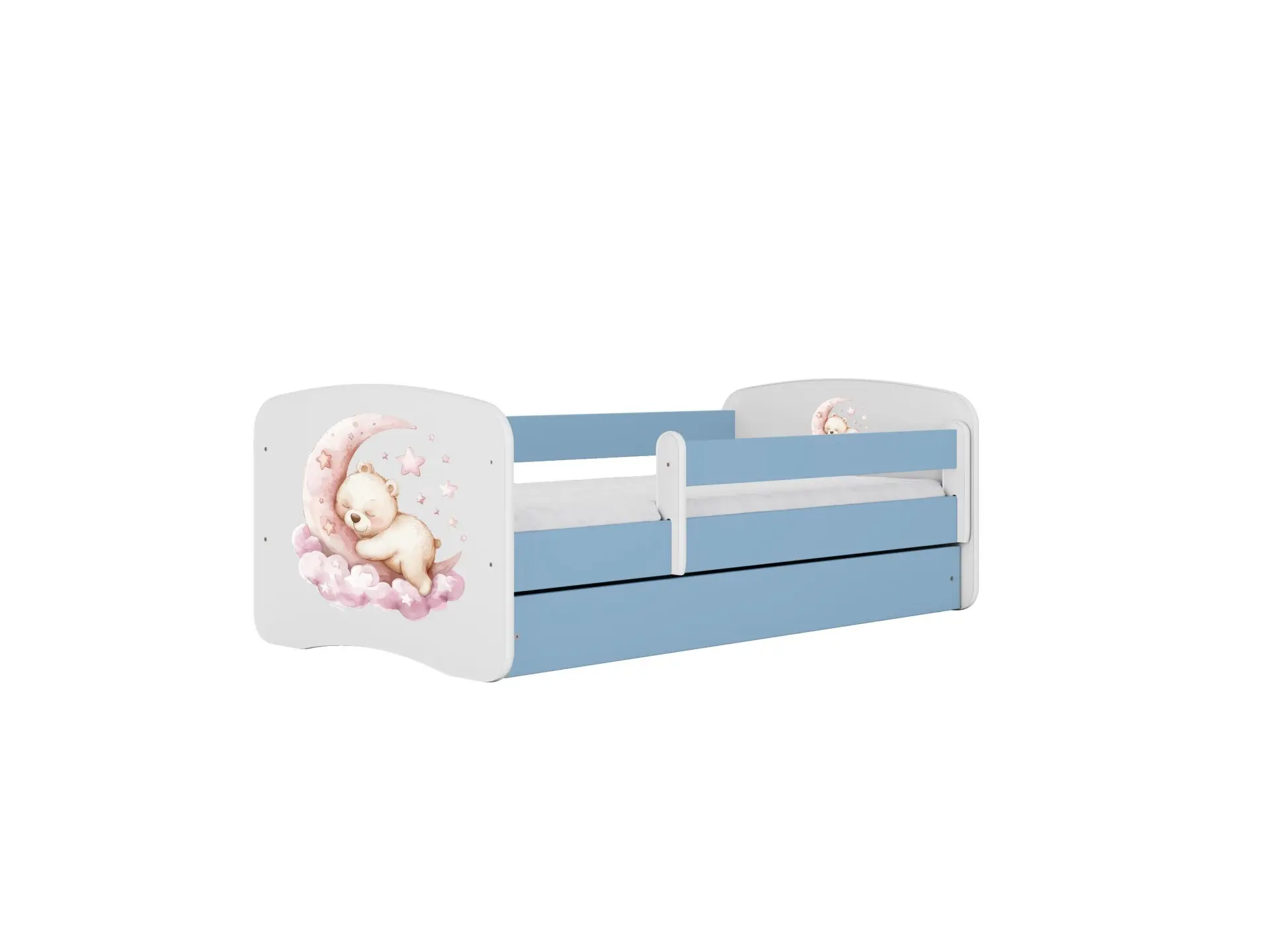 Kocot kids Dětská postel Babydreams medvídek modrá, varianta 80x180, se šuplíky, s matrací