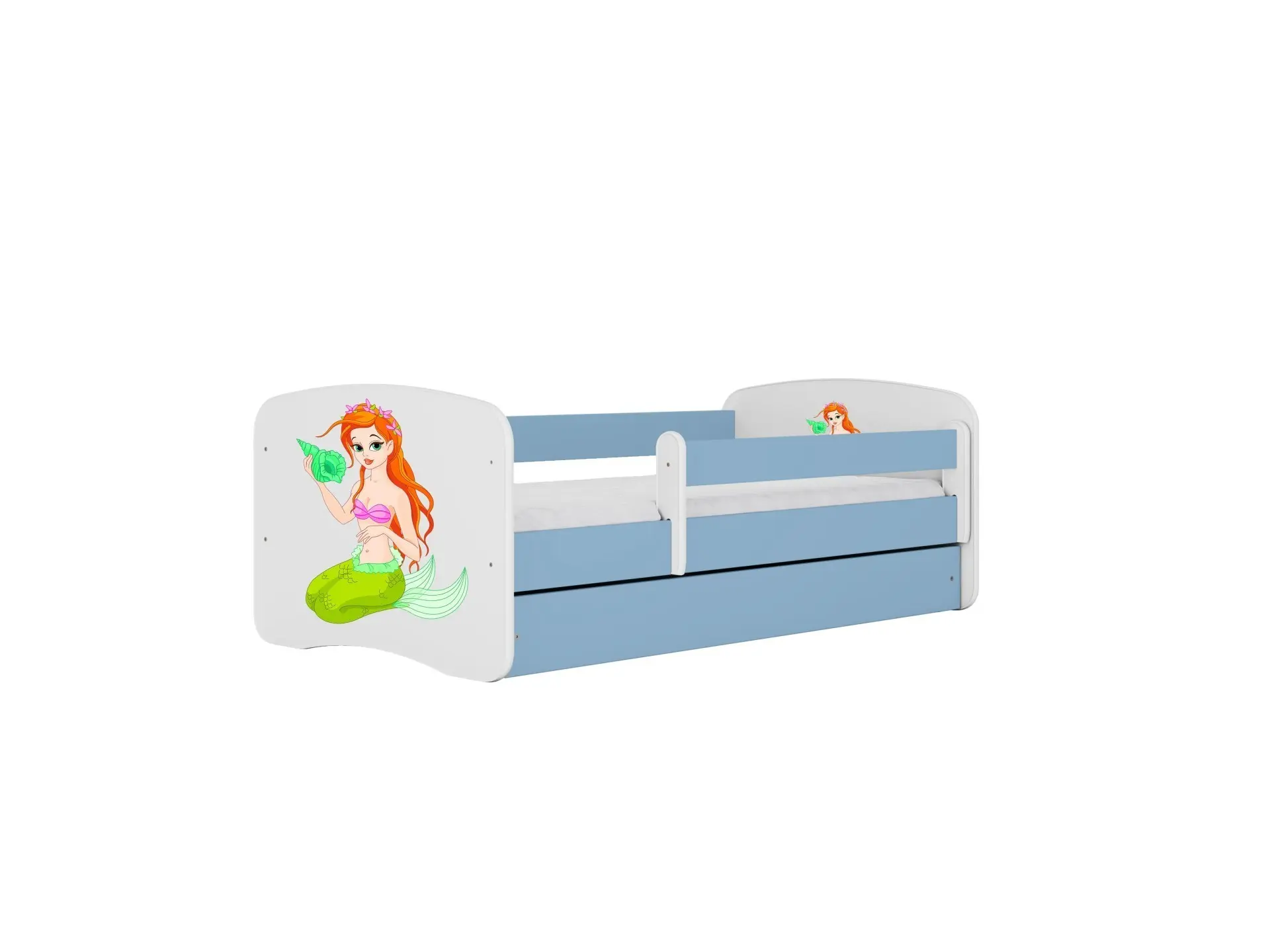 Kocot kids Dětská postel Babydreams mořská panna modrá, varianta 80x160, se šuplíky, s matrací
