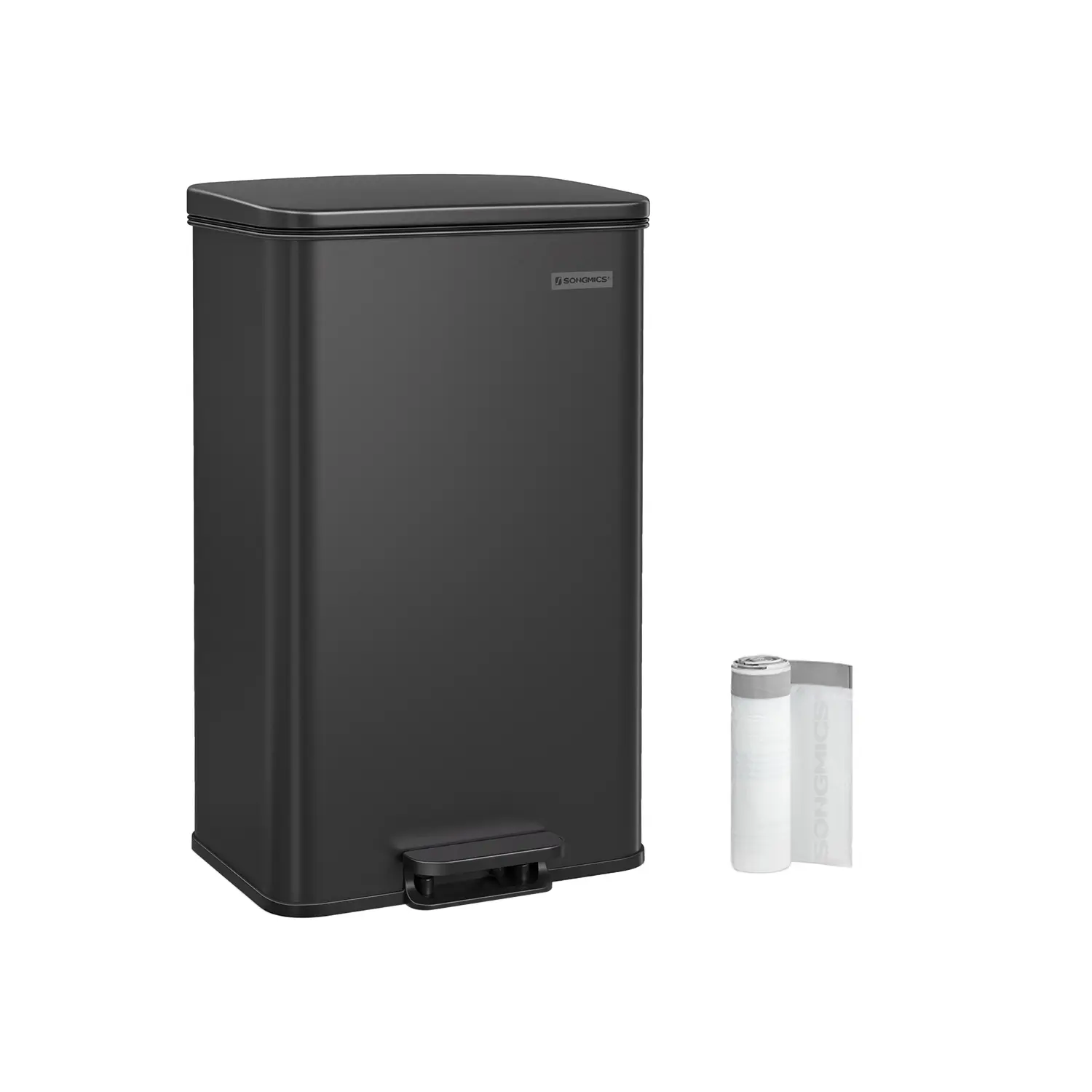 SONGMICS Odpadkový koš s víkem Jespra 40 l černý