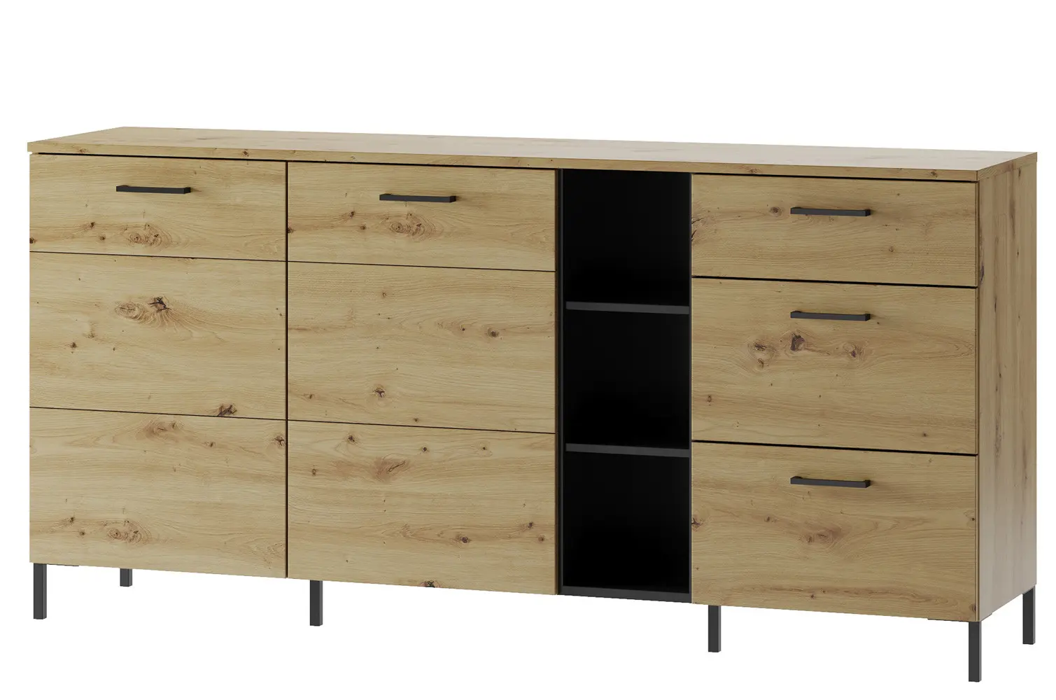 Szynaka Komoda Lucas II 48 180 cm dub Artisan/černá