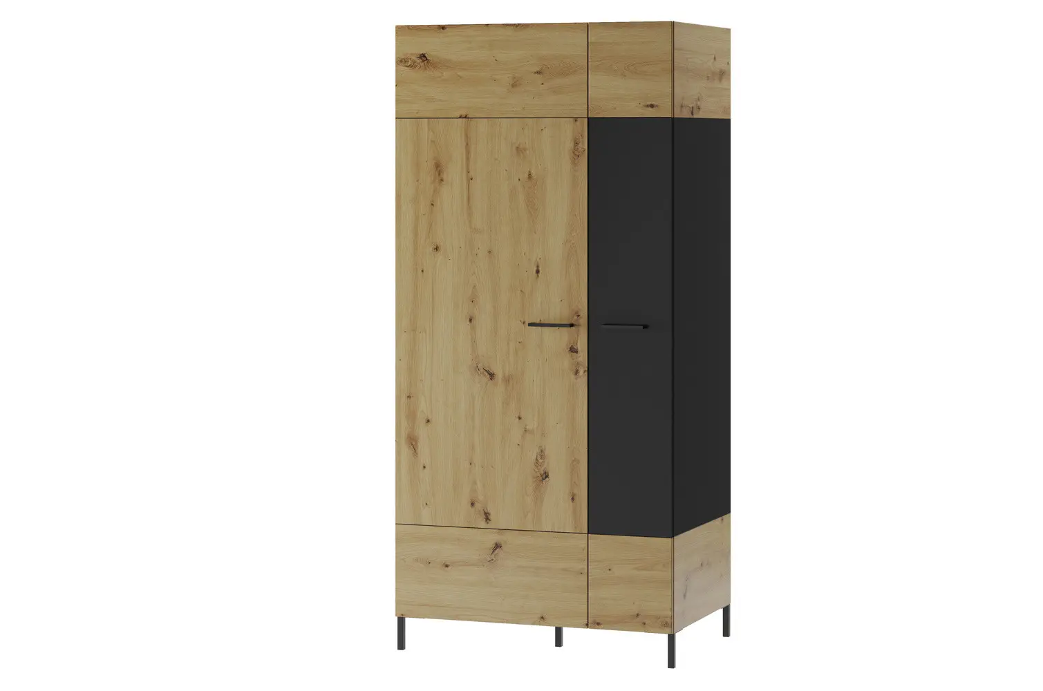 Szynaka Šatní skříň Lucas 70 90 cm dub Artisan/černá