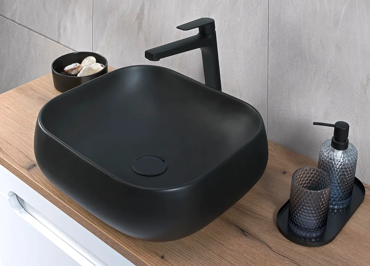 ArtCom Keramické umyvadlo NIKA MB | černý mat 45 cm