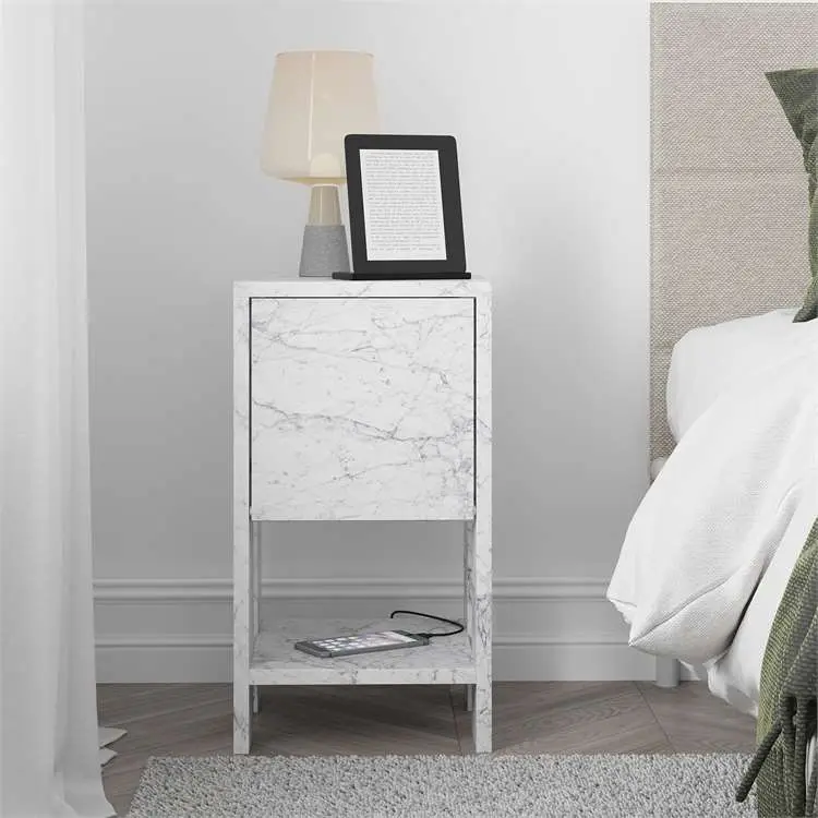Noční stolek Houseland EMA mramor Carrara