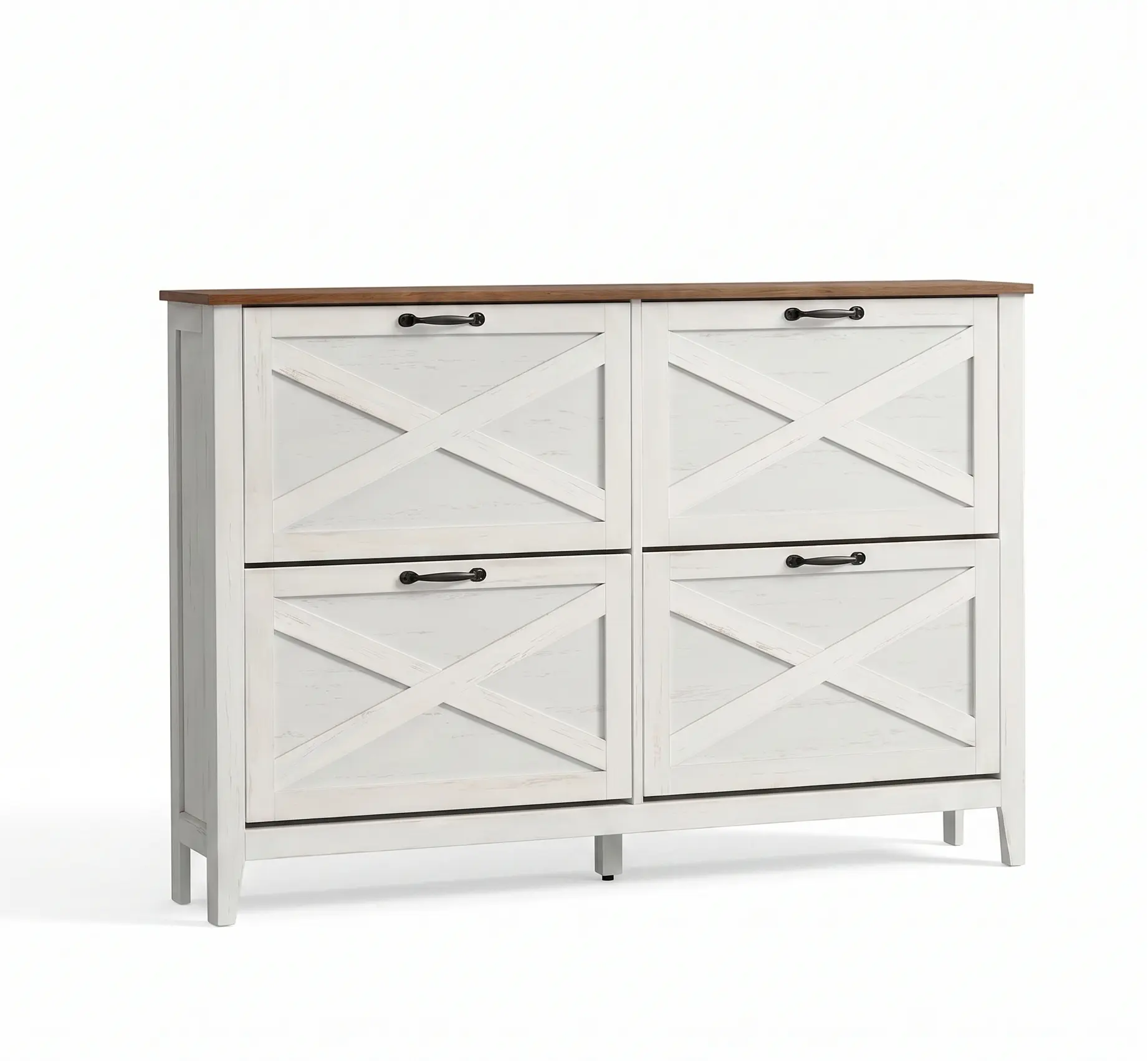 SONGMICS Botník Trina 127 cm krémový/hnědý