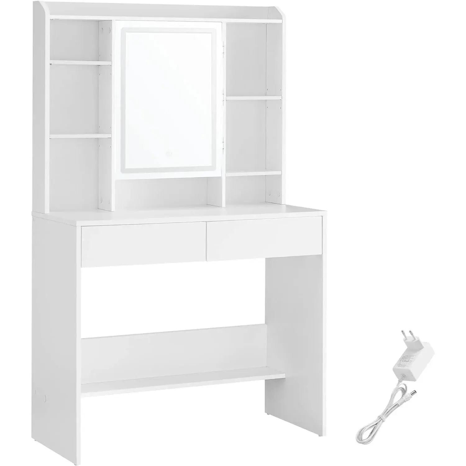 SONGMICS Toaletní stolek Vasagle Berny 90 cm se zrcadlem a LED osvětlením bílý