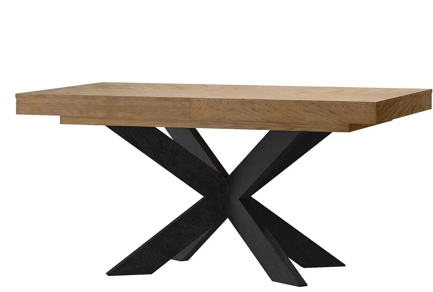 Szynaka Jídelní rozkládací stůl Cozy 39 z masivu 160/210 cm dub Rustikal/černý