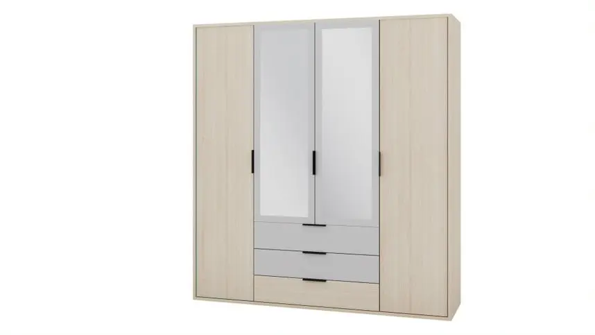 Szynaka Šatní skříň Ryga 02 187 cm dub Riva/šedá