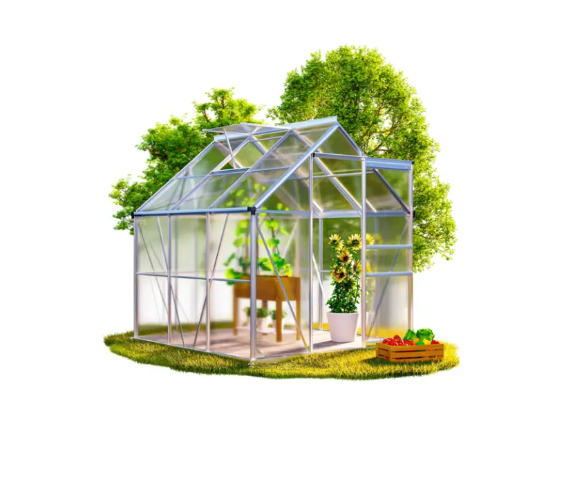 DB Garden Zahradní skleník Dyer se základnou 190x195 cm stříbrný