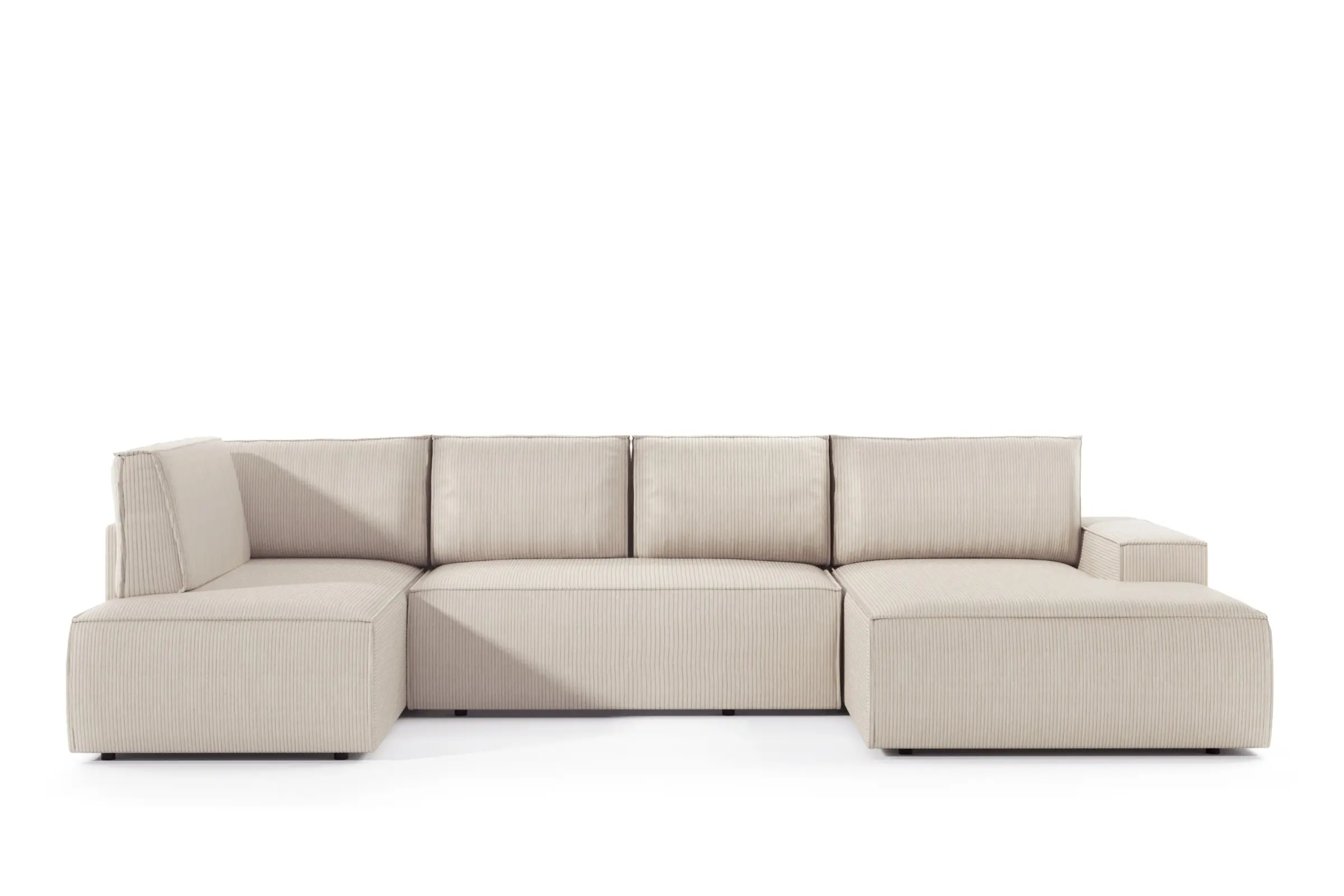 3kraft Rohová rozkládací sedací souprava Fiord U2 140 349 cm Poso 100 krémově bílá