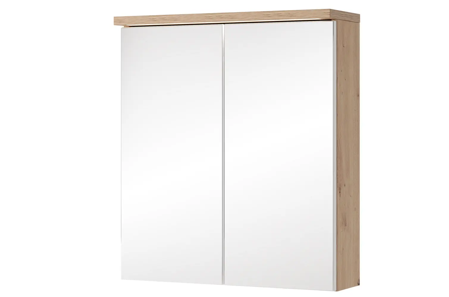 Szynaka Závěsná zrcadlová skříňka s LED osvětlením Sting 56 60 cm dub Artisan