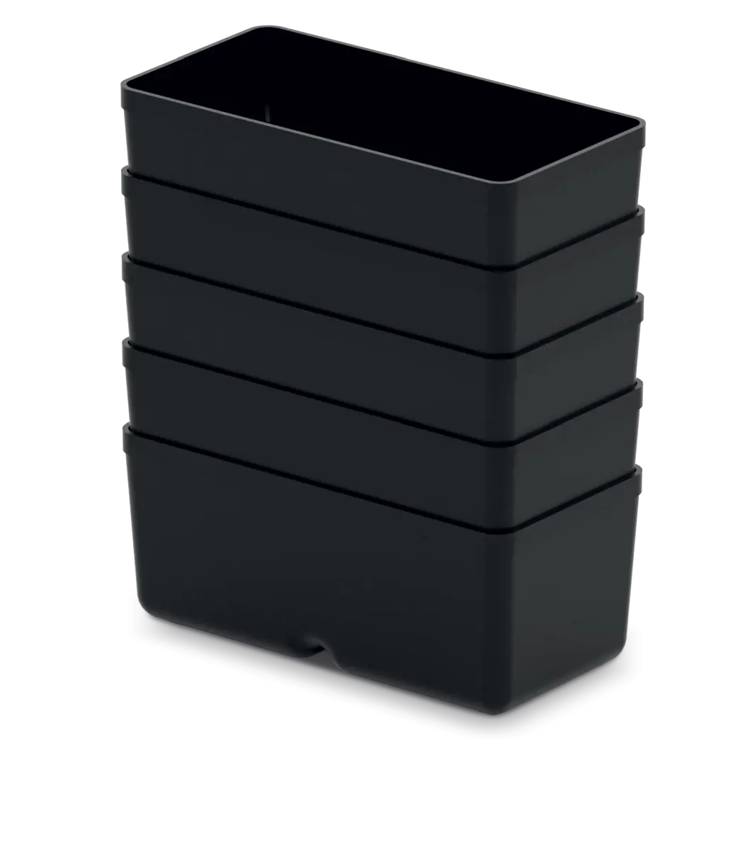 Kistenberg Sada 5 plastových boxů 110x55x55 mm UNITE BOX, černé
