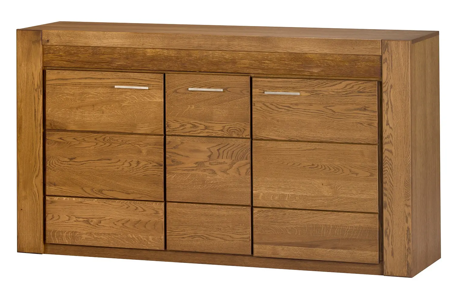 Szynaka Komoda Velvet II 45 161 cm z masivu s LED osvětlením dub Rustikal