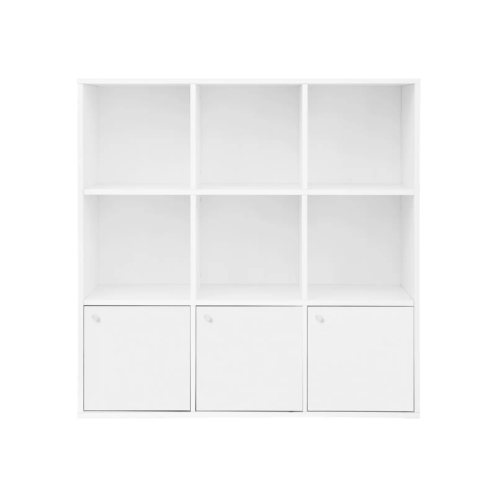 SONGMICS Knihovna s dvířky bílá 98x98 cm
