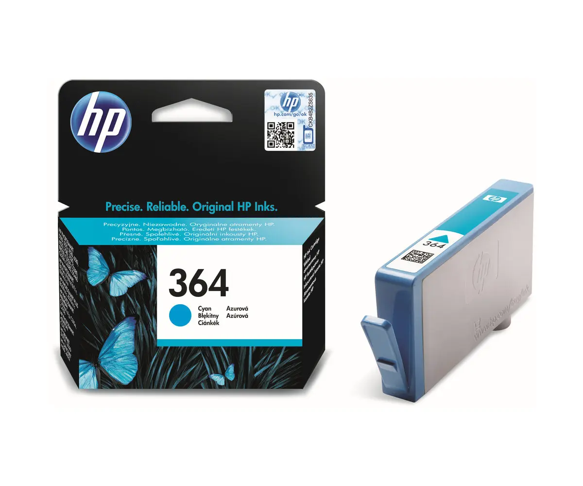 Inkoustová kazeta HP 364 azurová (CB318EE#BA3)