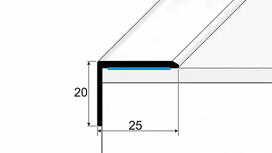 Schodový profil 25 x 20 mm (samolepící) | dýhovaný Dub dýha