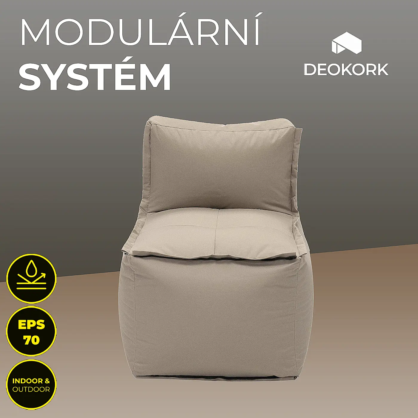 DEOKORK Zahradní textilní středový díl MODULTEX (cappuccino) bez náplně