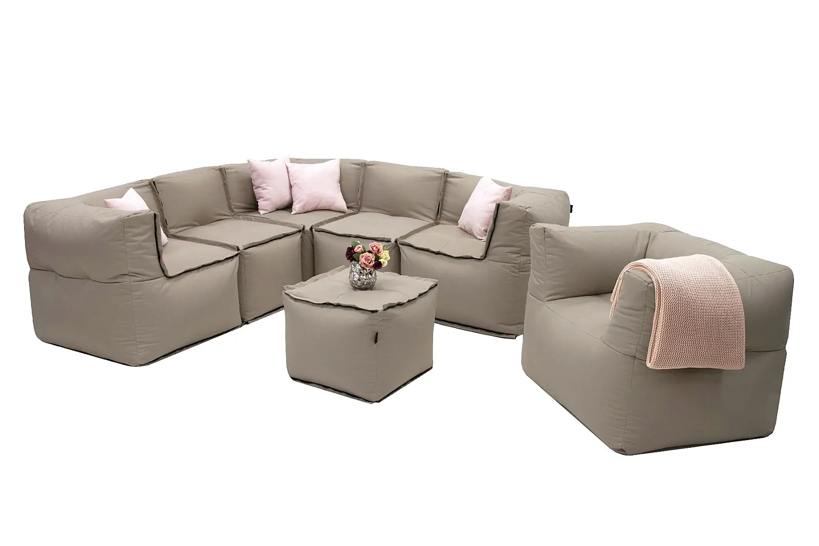 Textilní modulová sestava MODULTEX pro 6 osob (cappuccino) bez náplně