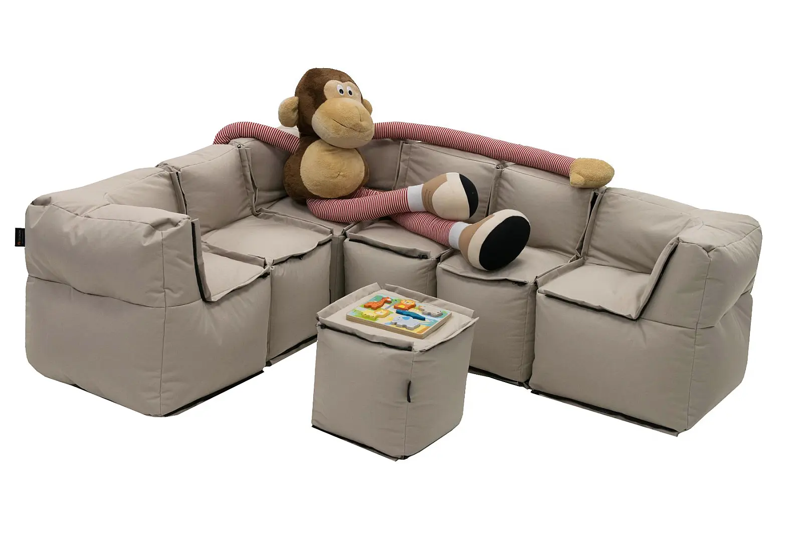 Textilní dětská modulová sestava MODULTEX KIDS pro 6 osob (cappuccino) bez náplně