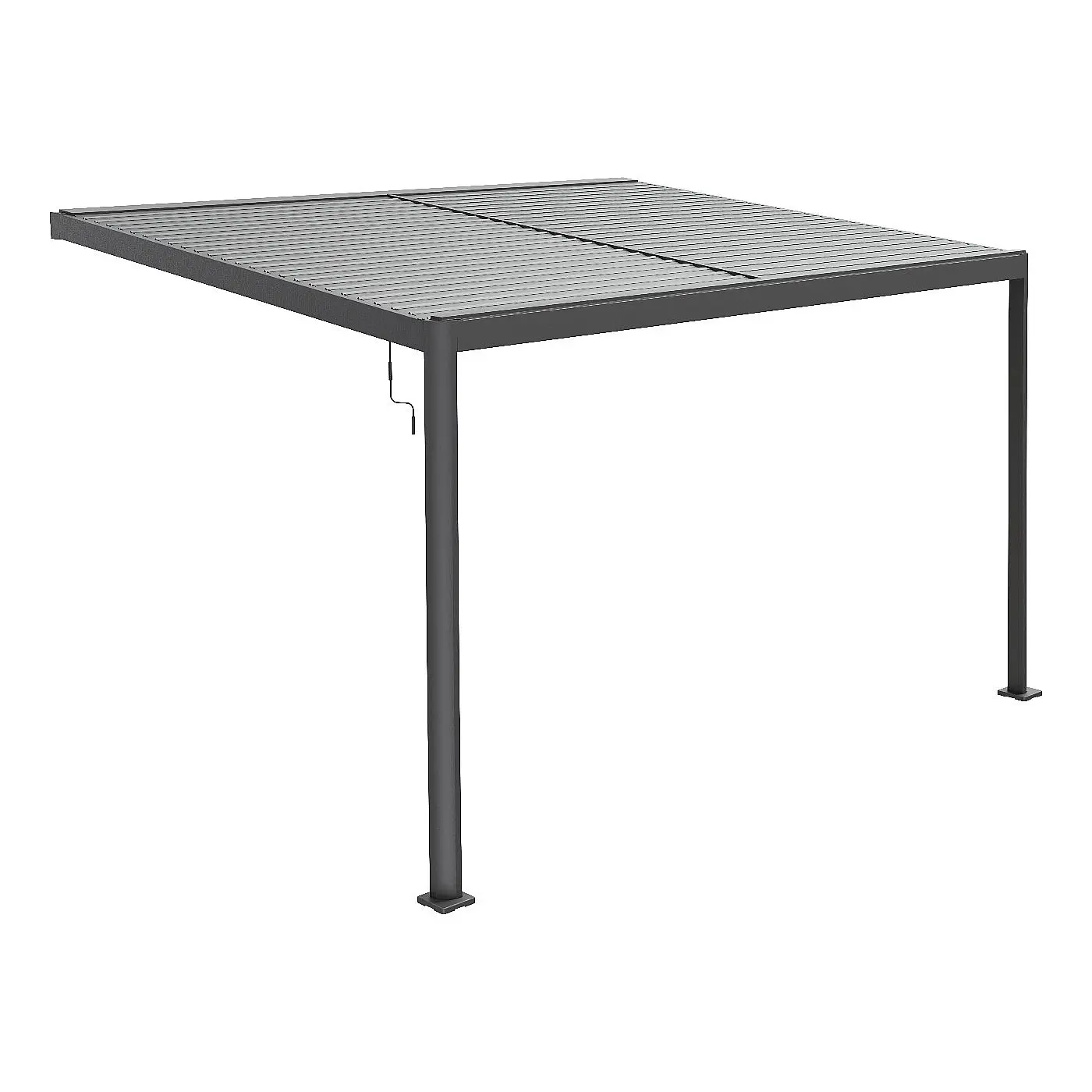 DEOKORK Zahradní kovový altán ECONOMY 4x3 m do stěny (grafit)