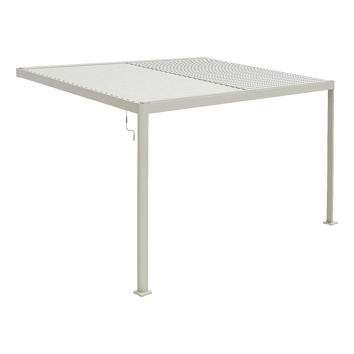 DEOKORK Zahradní kovový altán ECONOMY 4x3 m do stěny (ivory)